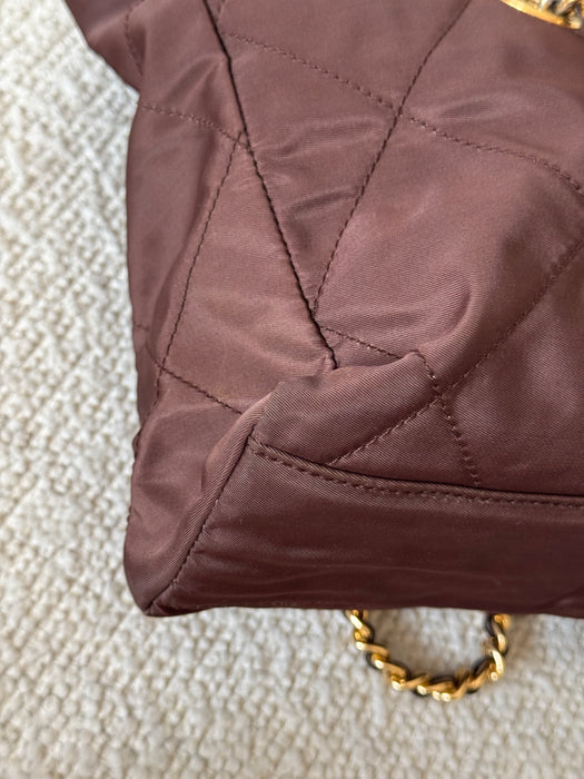Prada Tessuto Chocolate Bar Chain Bag