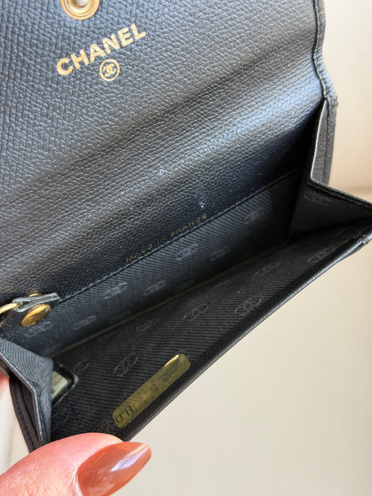 Chanel Coco Button Card Wallet Key Pouch
