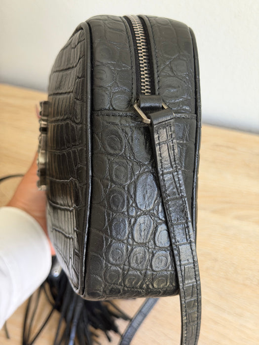 YSL Lou Croc Embossed Camera Crossbody