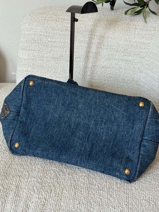Prada Canapa Denim Tote