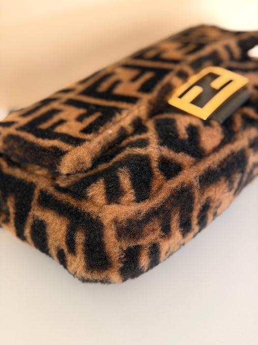 Fendi Shearling Zucca Baguette