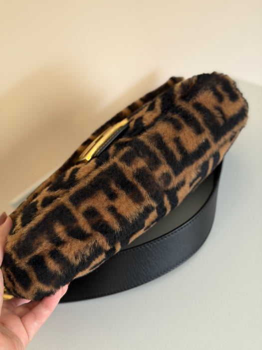 Fendi Shearling Zucca Baguette