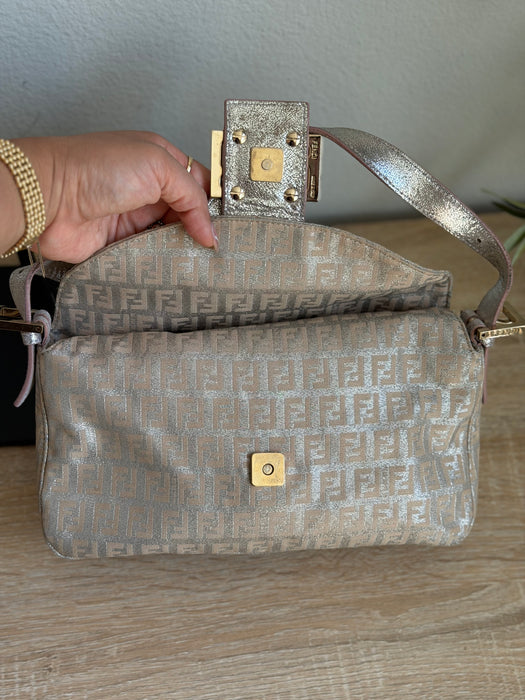 Fendi Zucchino Pink Shimmer Baguette