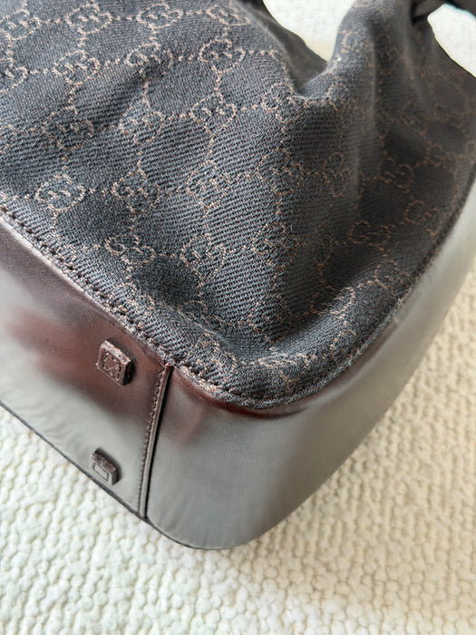 Gucci GG O Ring Chocolate Brown Tote