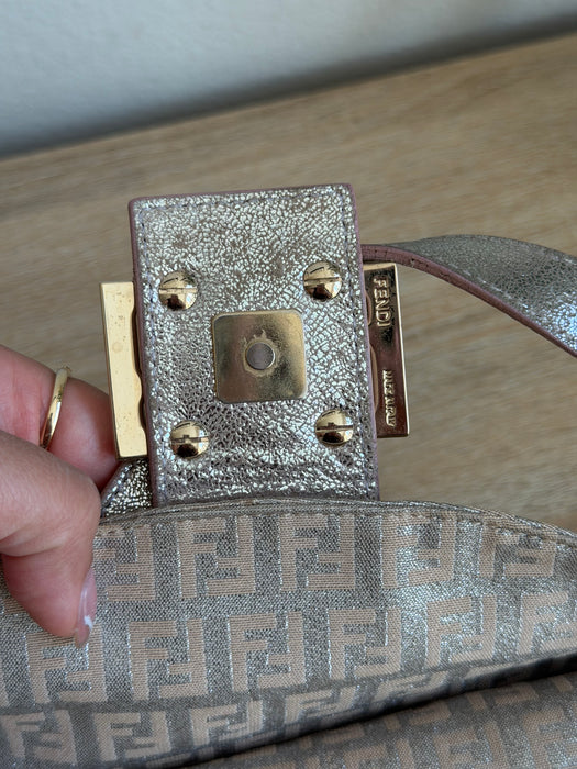 Fendi Zucchino Pink Shimmer Baguette