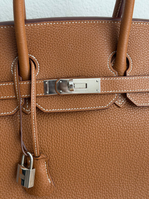 Birkin 35 in Togo gold with palladium hardware