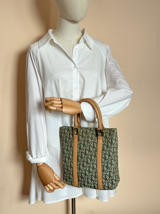 Dior Green Trotter Jacquard Tote