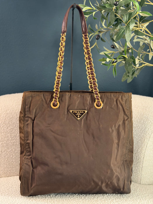 Prada Tesutto Brown GHW Tote