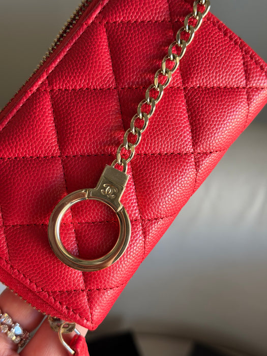 Chanel zipped card holder