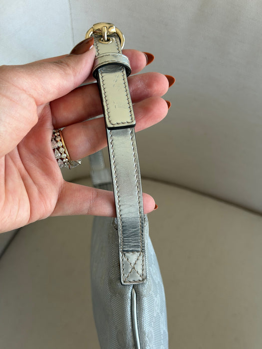 Gucci GG Metallic Silver Boat Pochette