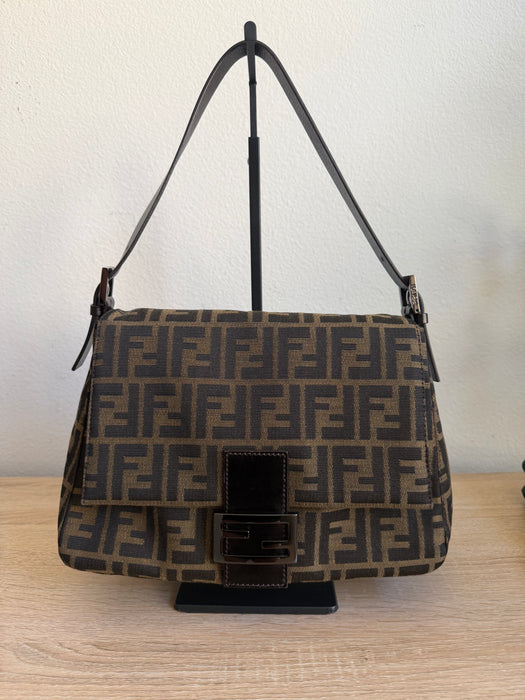 Fendi Zucca Baguette Rare Gunmetal hardware