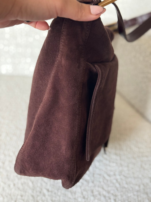 Fendi Suede Maxi Baguette