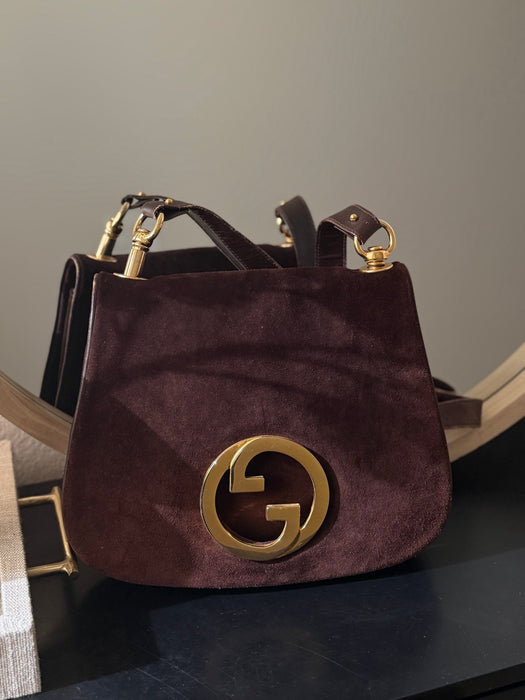 Gucci Blondie Brown Suede Crossbody
