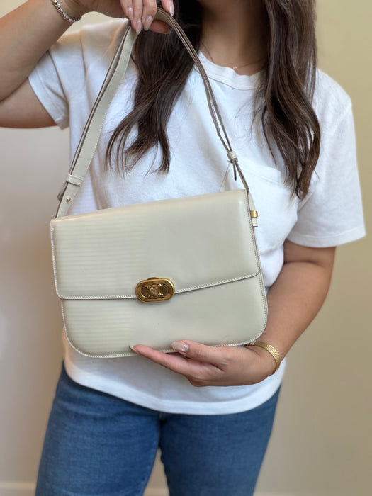 Celine Triomphe Ivory adjustable strap