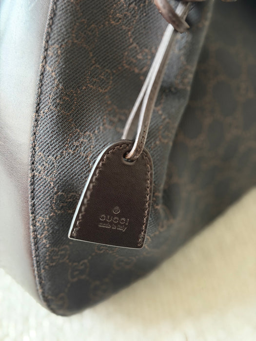Gucci GG O Ring Chocolate Brown Tote