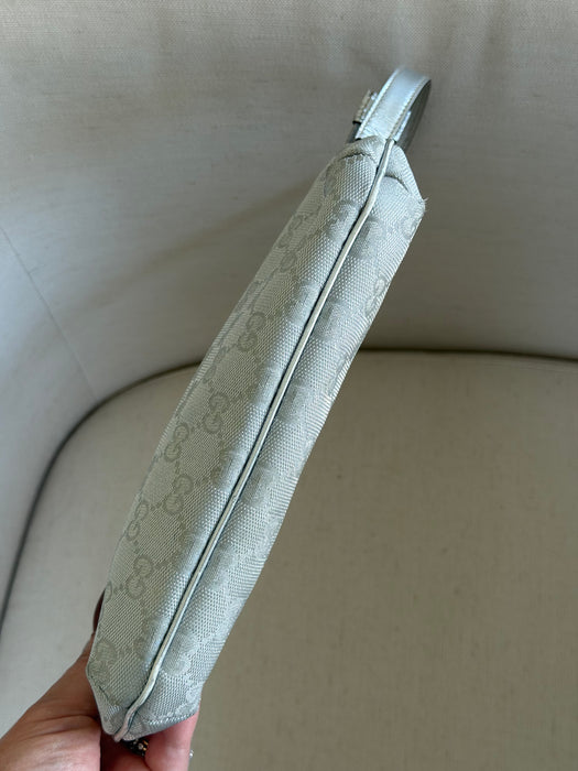 Gucci GG Metallic Silver Boat Pochette