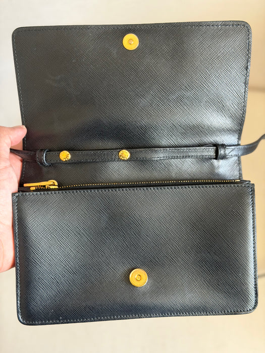 Prada Saffiano Bow Wallet on Chain
