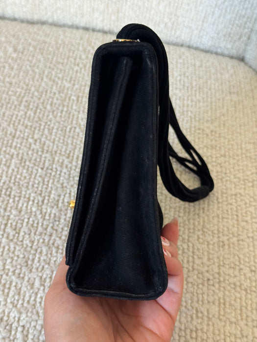 Chanel Suede CC Shoulder Bag