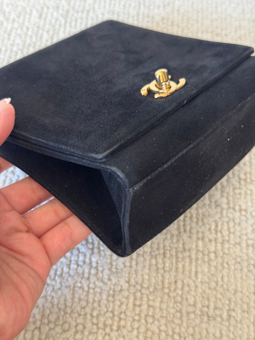 Chanel Suede CC Shoulder Bag