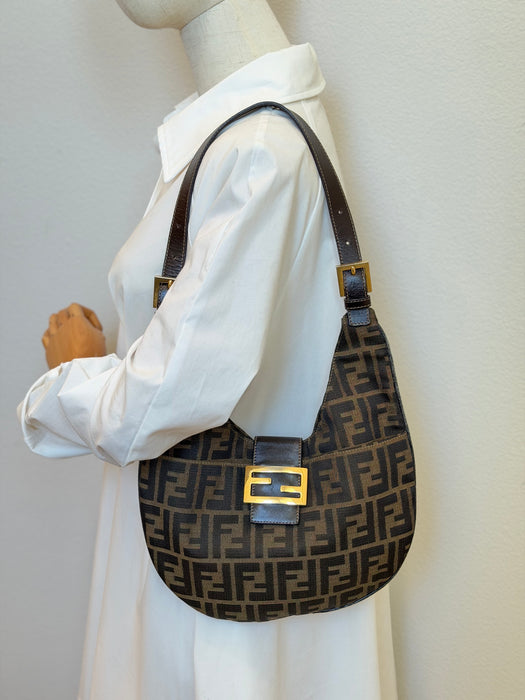 Fendi Crescent Zucca Hobo