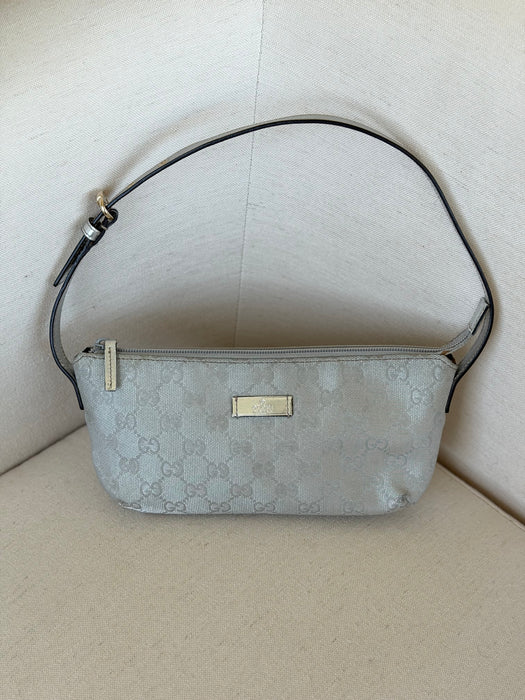 Gucci GG Metallic Silver Boat Pochette