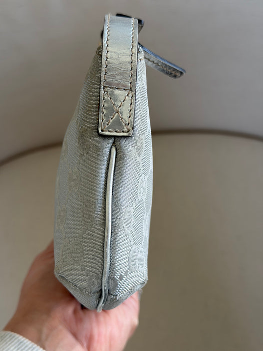 Gucci GG Metallic Silver Boat Pochette