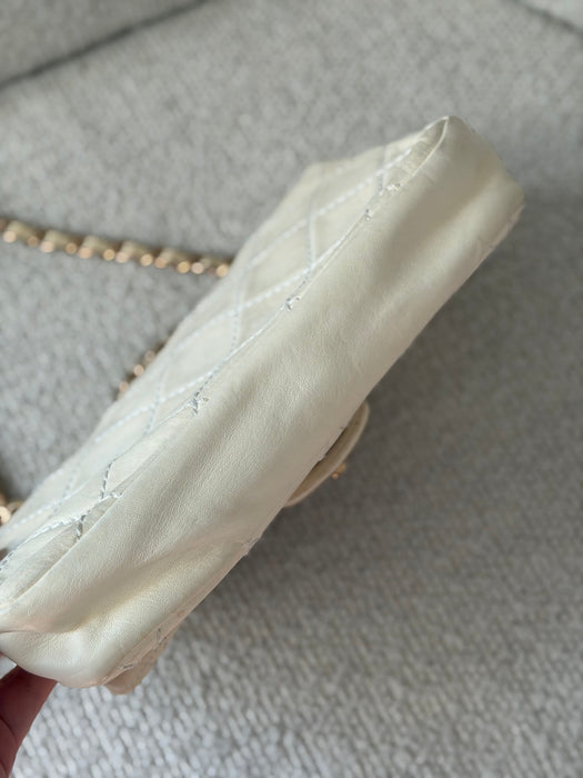 Chanel Wild Stitch Lambskin Flap with Rose Applique