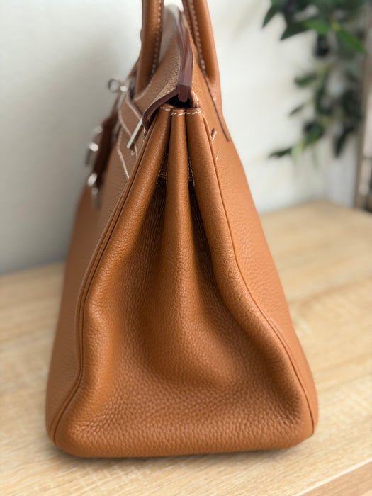 Birkin 35 in Togo gold with palladium hardware
