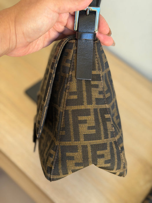 Fendi Zucca Baguette Rare Gunmetal hardware