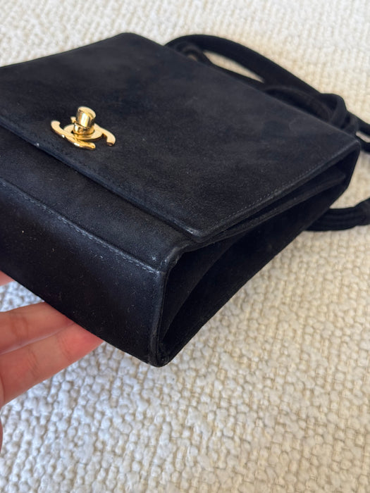 Chanel Suede CC Shoulder Bag