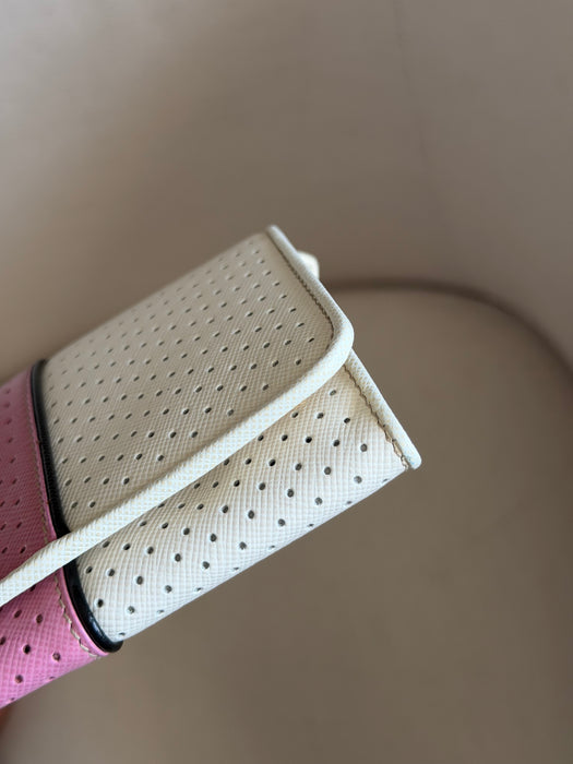 Prada Perforated Saffiano Long Wallet
