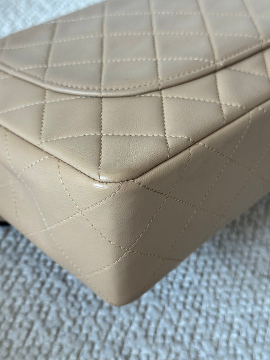 Chanel Square Beige Tier Quilted Flap