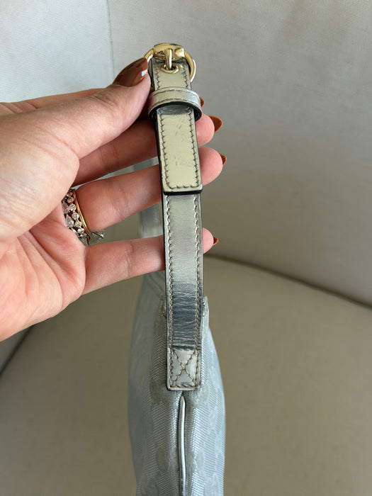 Gucci GG Metallic Silver Boat Pochette