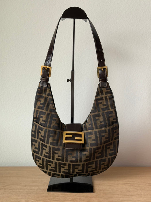Fendi Crescent Zucca Hobo