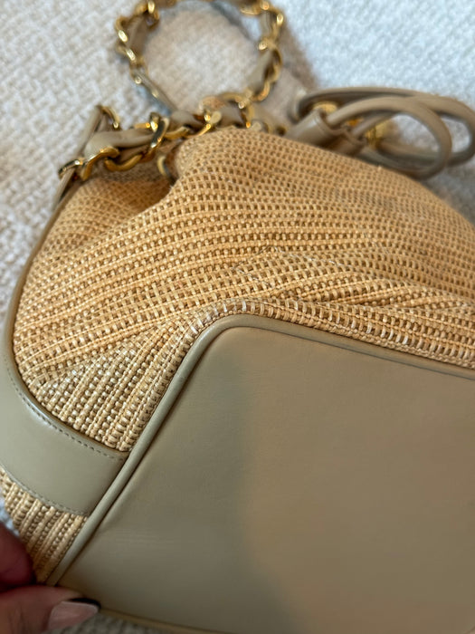 Chanel Raffia Woven Bucket