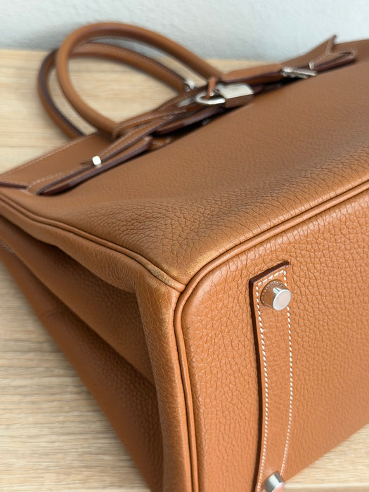 Birkin 35 in Togo gold with palladium hardware