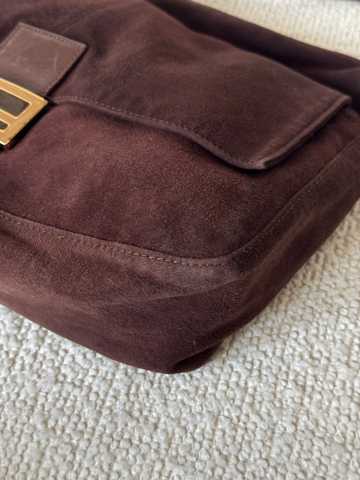 Fendi Suede Maxi Baguette