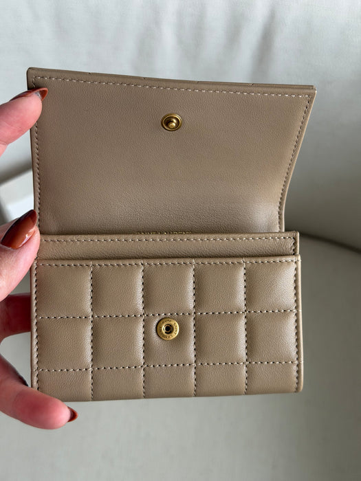 YSL card wallet in beige