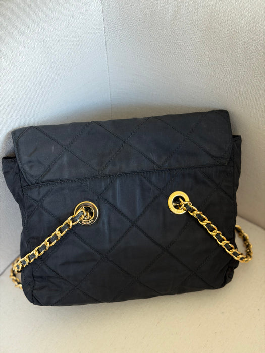 Prada Tessuto Blk/GHW Chain Bag