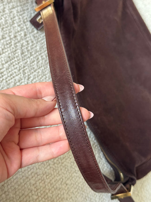 Fendi Suede Maxi Baguette