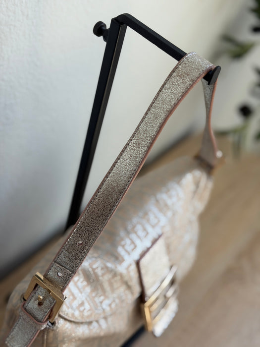 Fendi Zucchino Pink Shimmer Baguette