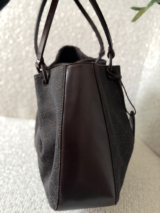 Gucci GG O Ring Chocolate Brown Tote