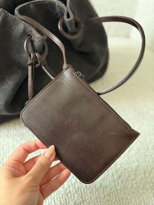 Gucci GG O Ring Chocolate Brown Tote