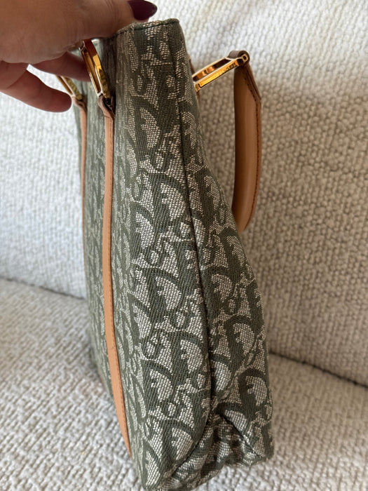 Dior Green Trotter Jacquard Tote