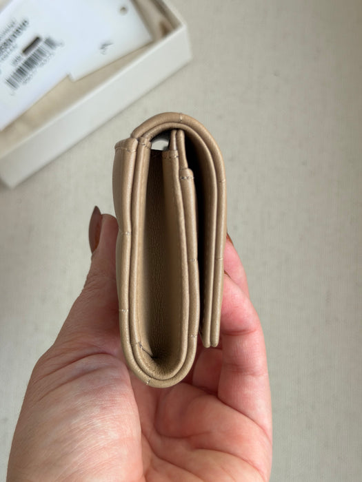 YSL card wallet in beige