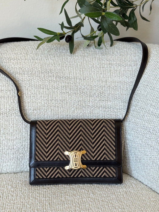 Celine Triomphe Herringbone Tweed