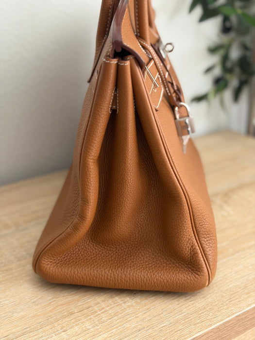 Birkin 35 in Togo gold with palladium hardware