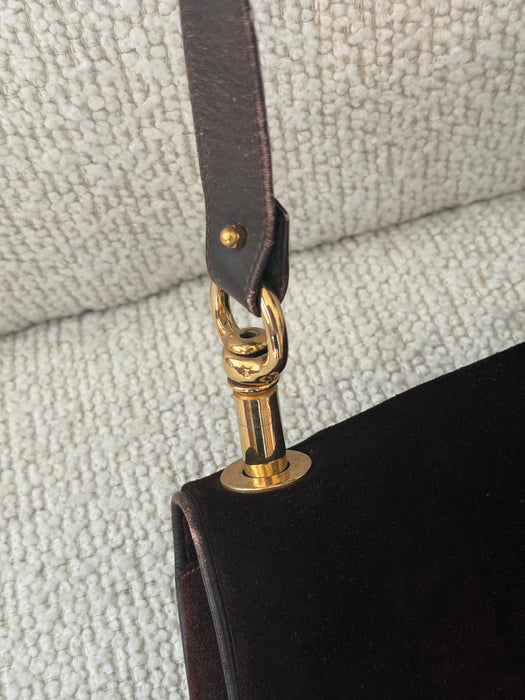 Gucci Blondie Brown Suede Crossbody