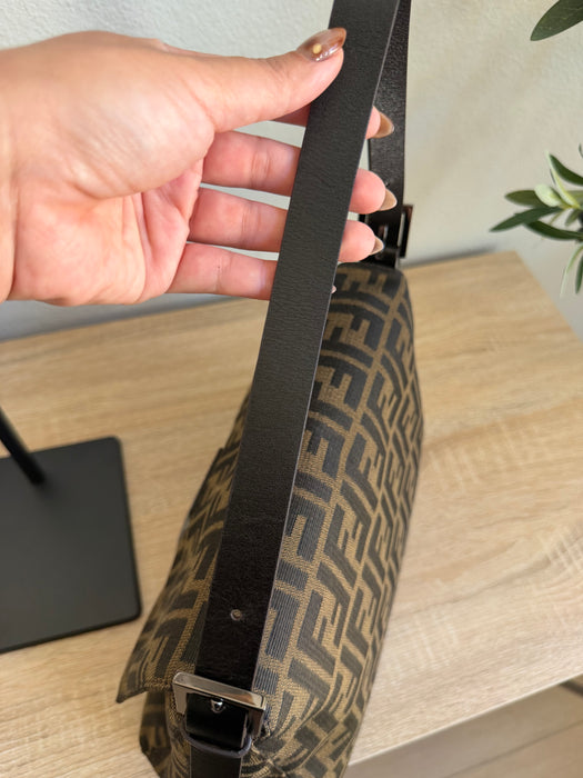 Fendi Zucca Baguette Rare Gunmetal hardware