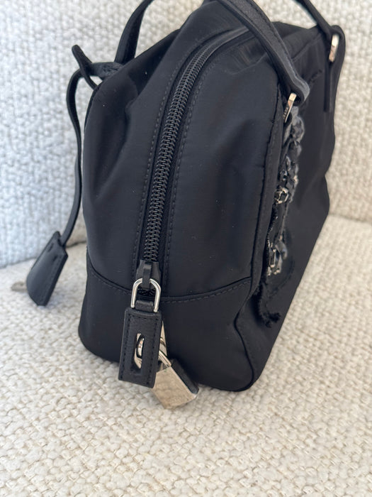 Prada Tessuto Beaded Heart Mini Bauletto